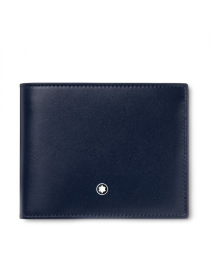 Porta carte Montblanc Meisterstuck 4 scomparti in pelle blu